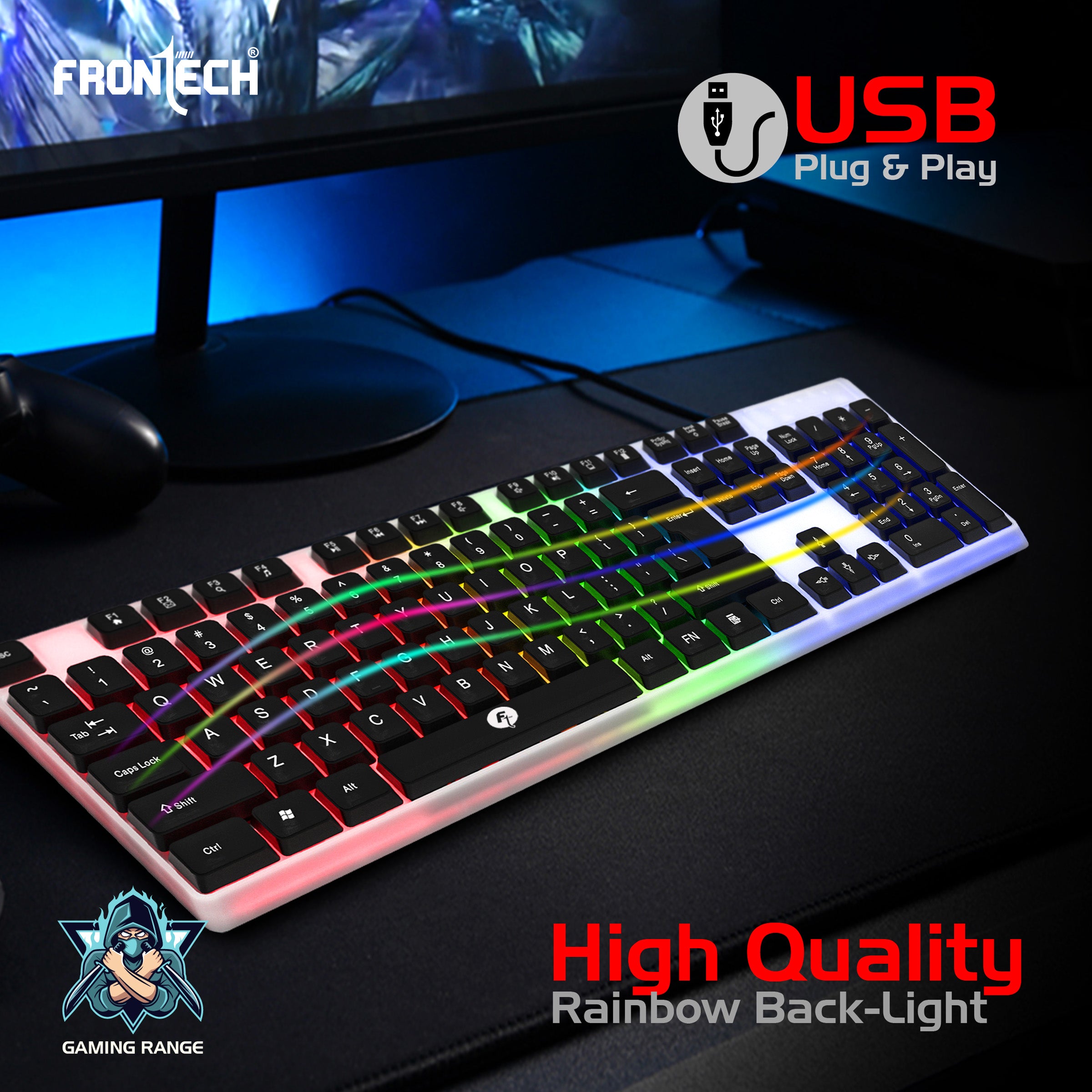 Frontech Wired Gaming Keyboard with 104 Keys (KB-0042) Frontech Wired Gaming Keyboard with 104 Keys (KB-0042)